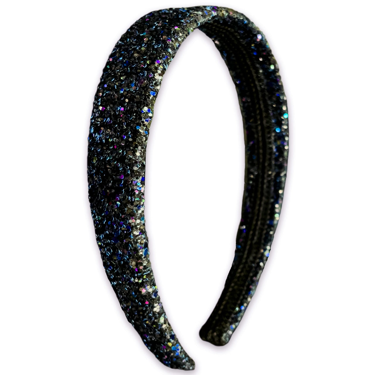 FROG SAC Black Glitter Headbands for Girls - Sparkly Hair Accessories for Kids