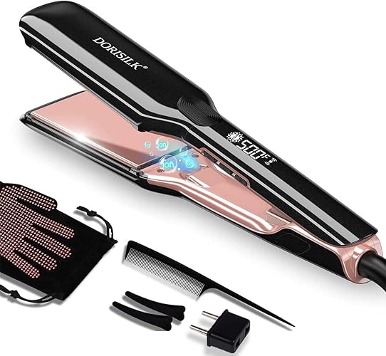 DORISILK 2-in-1 Ceramic Tourmaline Flat Iron & Curler - 500°F High Temp Hair Straightener