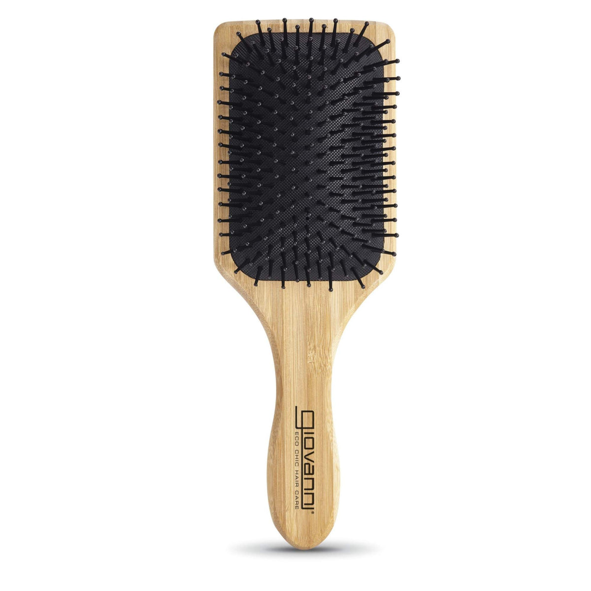 Giovanni Beige Rectangular Paddle Hair Brush With Bamboo Handle, Pack Of 1 - Nylon Bristles