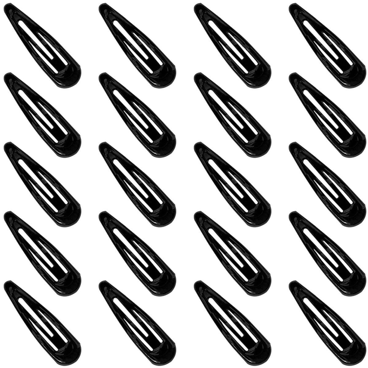 Gketn 20 Pcs Black Water Drop Non-Slip Metal Hair Clips For Women - Heavy Coated Barrettes