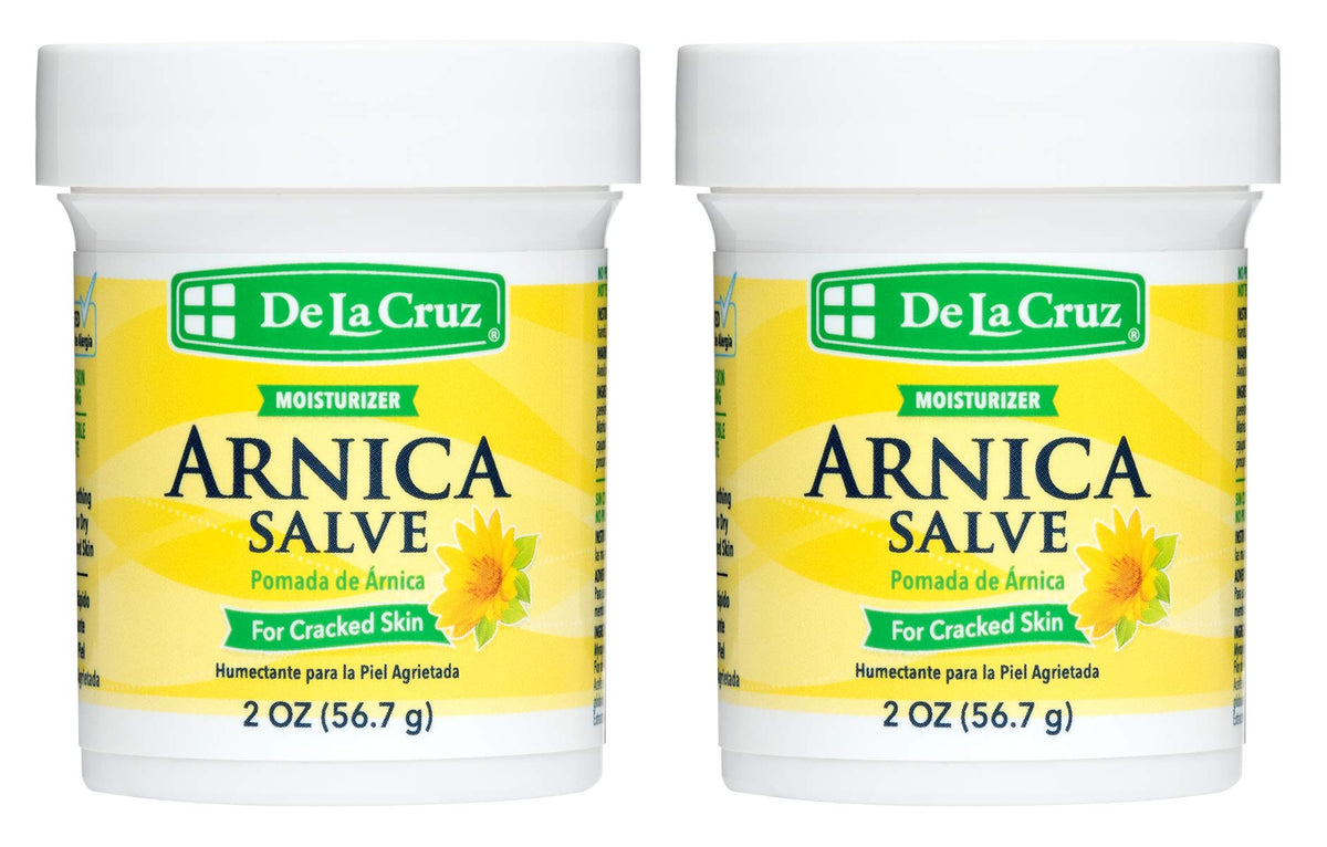 De La Cruz Arnica Salve - Moisturizing Foot Cream & Hand Salve For Dry, Cracked Skin (2 Jars)