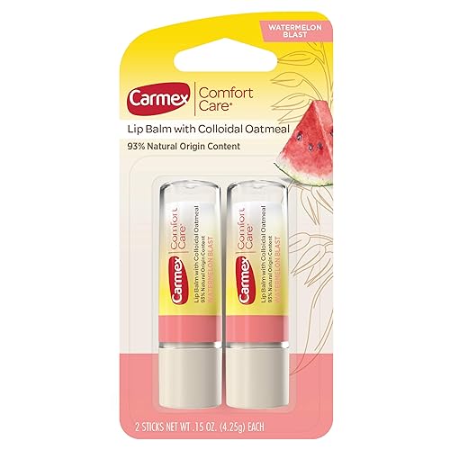 Carmex Comfort Care Lip Balm Stick, Watermelon Blast, 0.15 Oz, 2 Count - Soothing Moisture