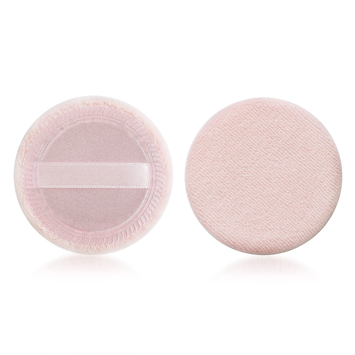 Sibba Pink Velour Loose Powder Puff - 2 Pcs Makeup Sponge Applicators For Foundation & Blending