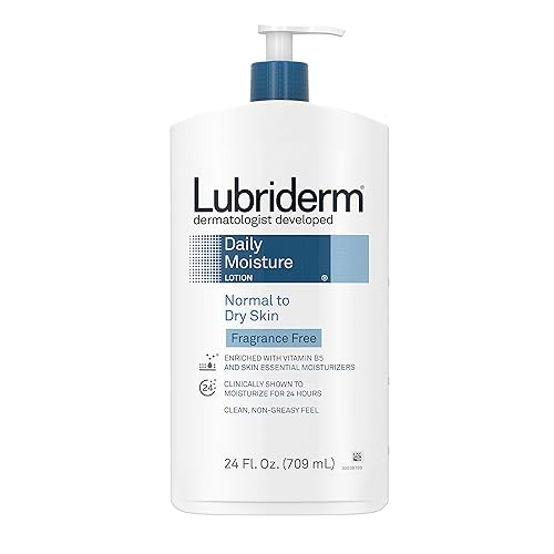 Lubriderm Daily Moisture Lotion 24 Fl. Oz - Hydrating, Unscented, Non-Greasy, With Vitamin B