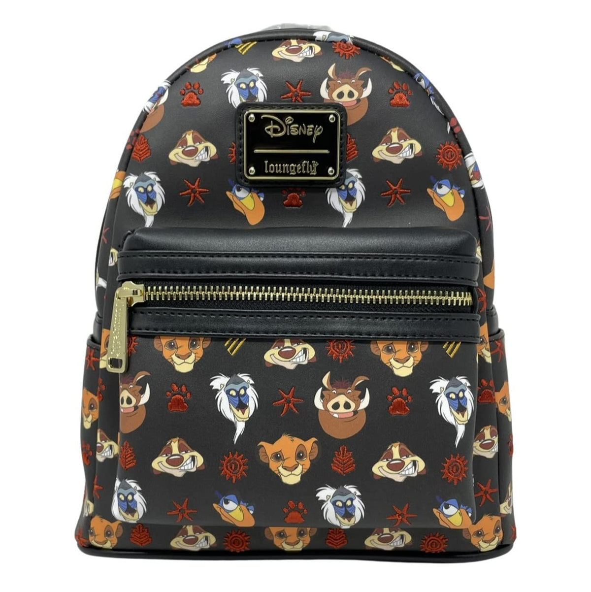 Loungefly Disney Lion King Faces Mini Backpack - Embroidered Faux Leather Multi Color