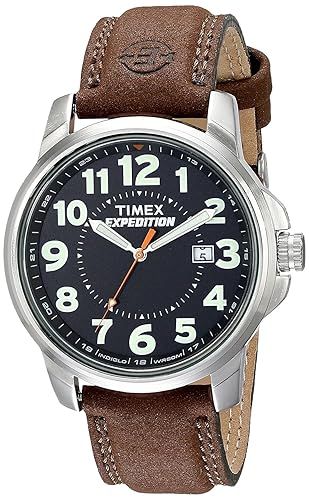 Timex Expedition Men'S Brown Leather Strap Metal Field Watch T44921