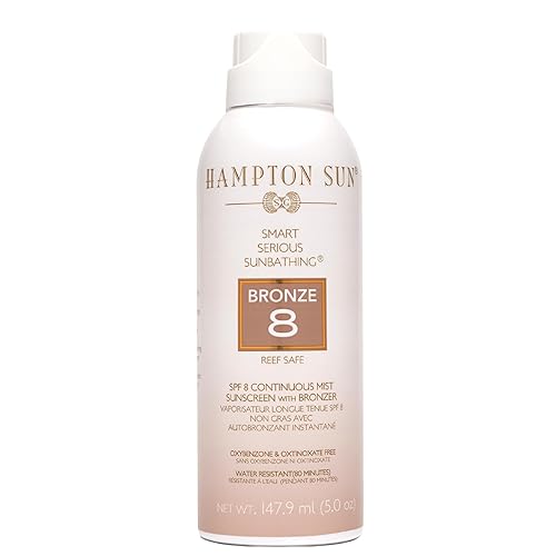 Hampton Sun Spf 8 Bronze Mist Sunscreen - Instant Radiant Glow, Antioxidant-Rich, Oil-Free, 5Oz