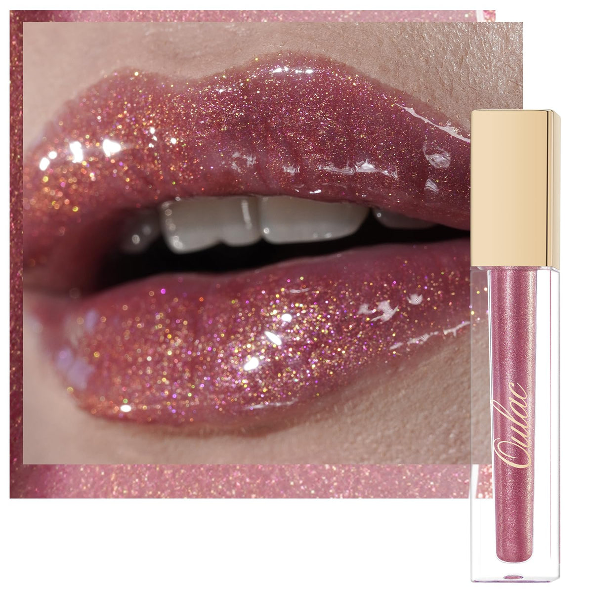 Oulac Shimmer Liquid Lipstick - High-Shine Glitter Lip Gloss, Vegan, Hydrating, 0.15 Fl Oz,