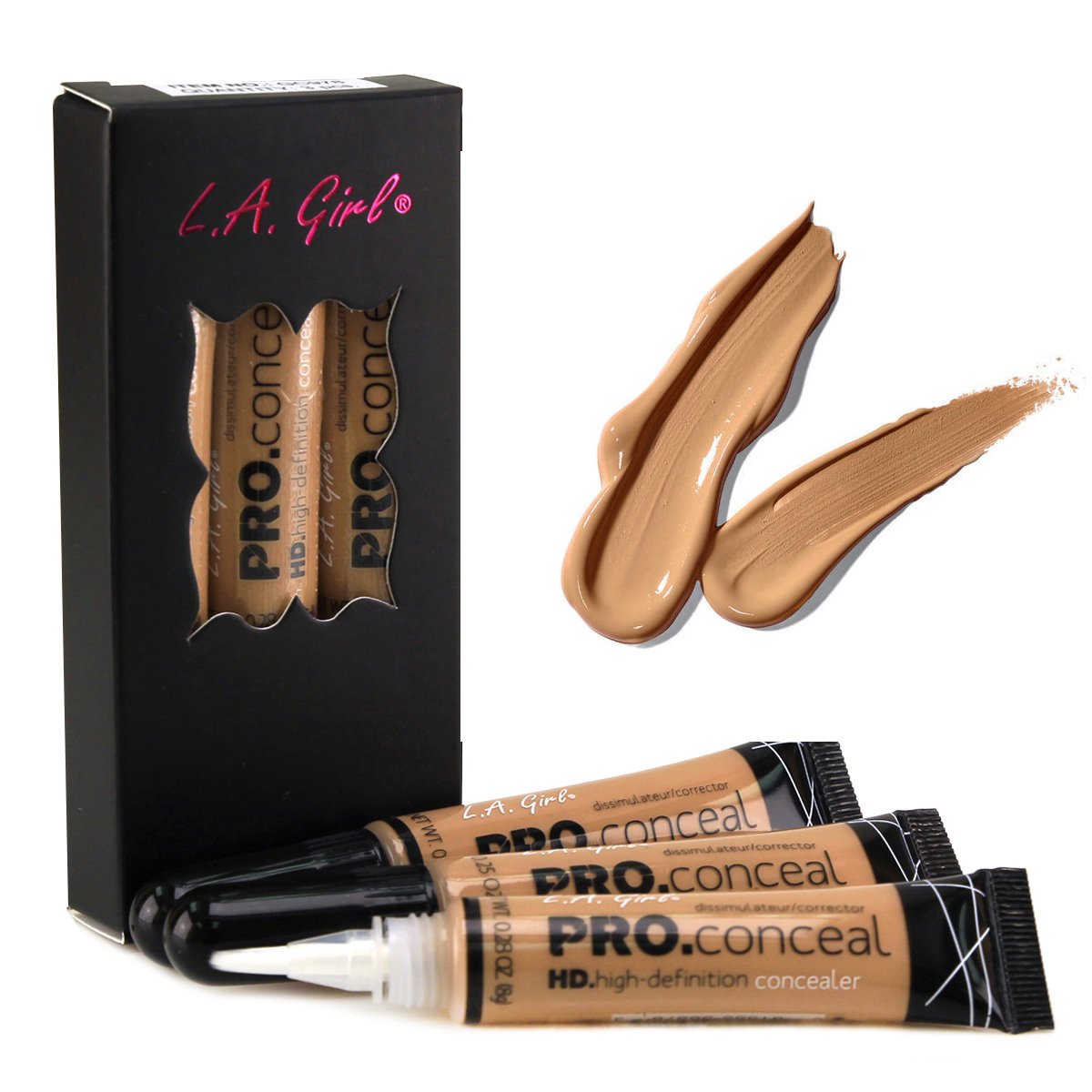 L.A. Girl Hd Conceal High Definition Concealer - Medium Beige, Pack Of 3