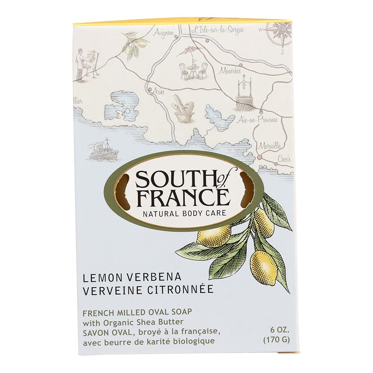 South of France Bar Soap - Lemon Verbena - Full Size - 6 oz