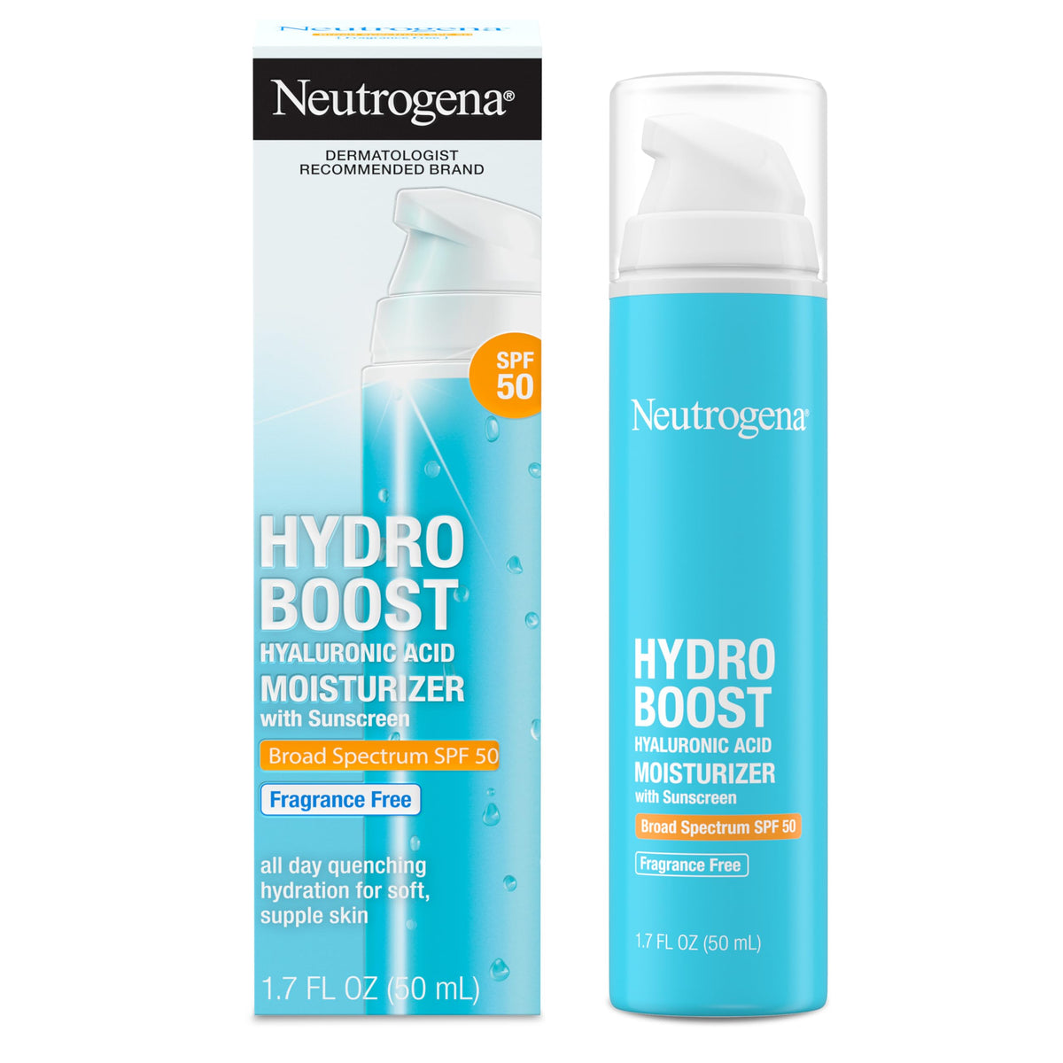 Neutrogena Hydro Boost Gel Moisturizer With Spf 50, Fragrance-Free, 1.7 Fl. Oz