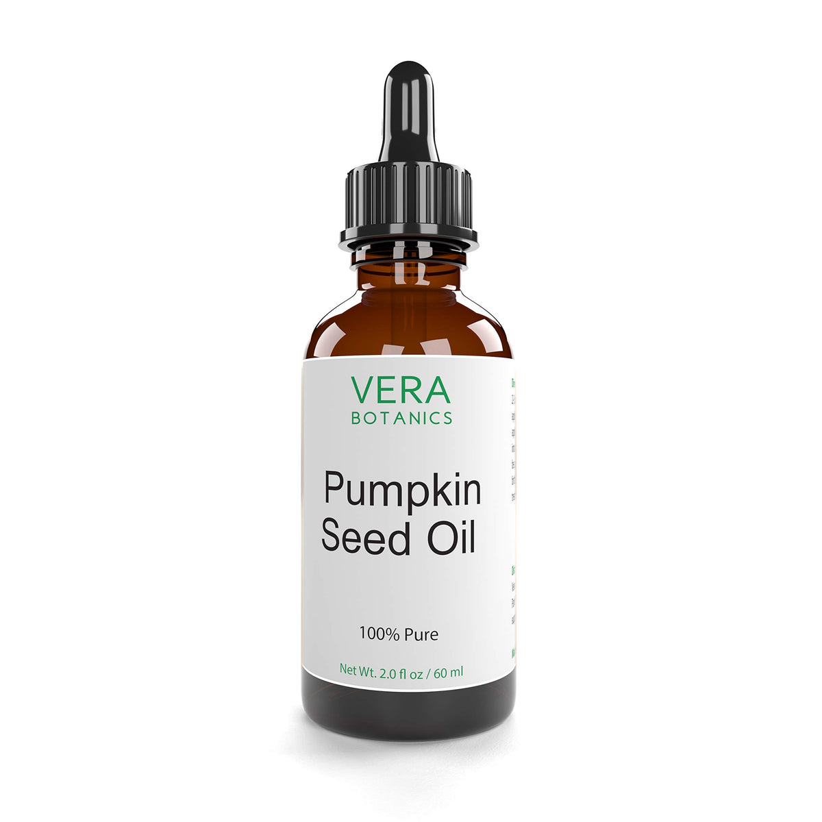 Vera Botanics Pumpkin Seed Oil 100% Pure Cold-Pressed For Face, Hair, Skin & Nails - 2.02 Fl