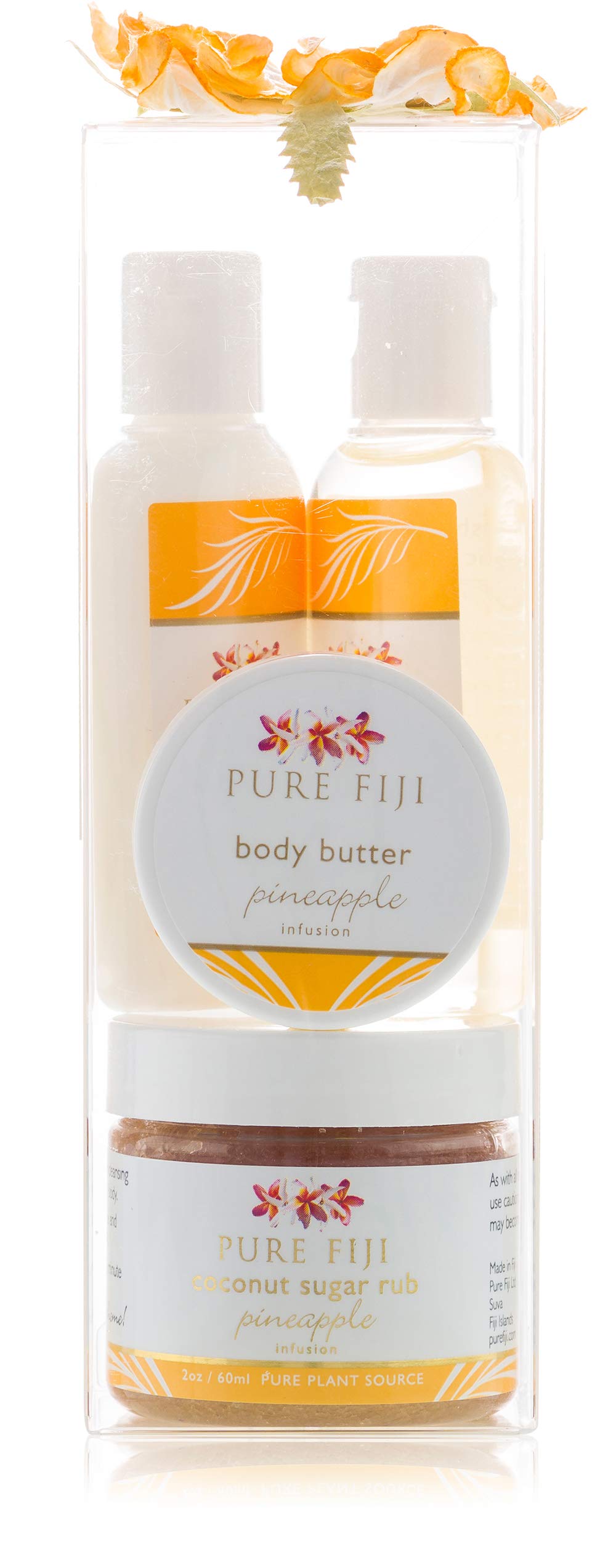 Pure Fiji Spa Box - Sugar Glow Exfoliating Scrub, Bath Oil, Body Butter & Lotion