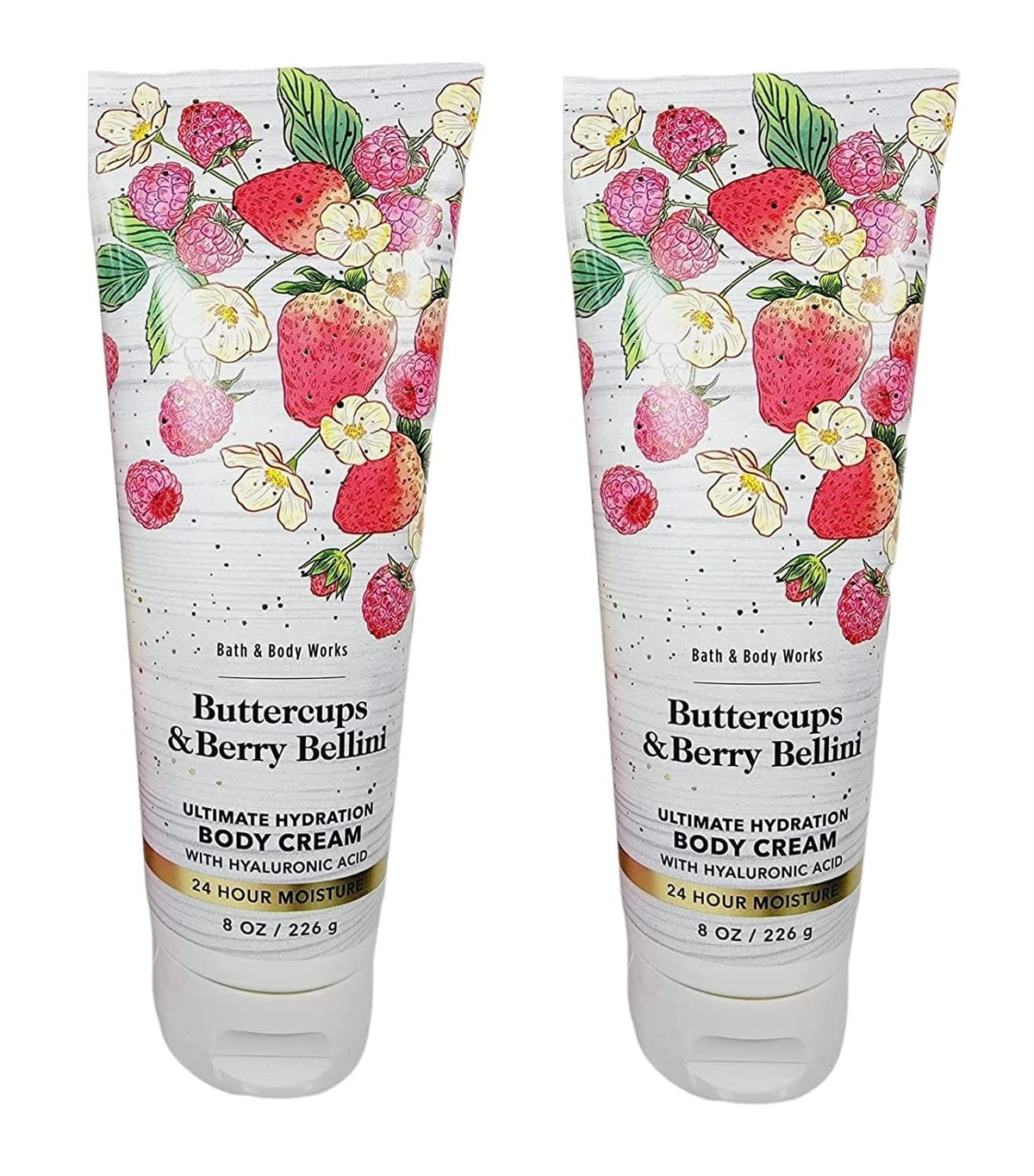 Bath & Body Works Ultimate Hydration Body Cream 8Oz, 2-Pack - Buttercups & Berry Bellini