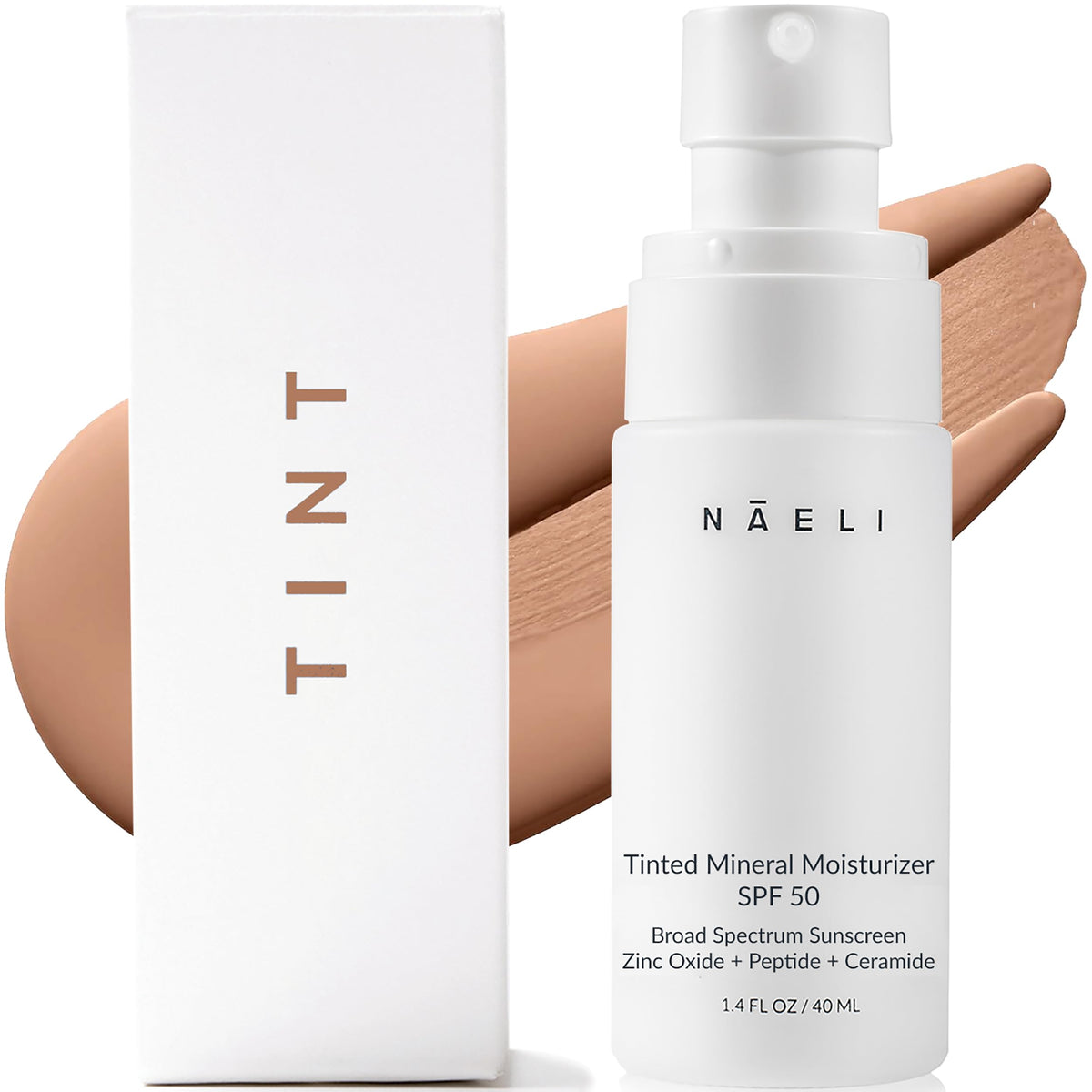 Naeli Anti Aging Tinted Moisturizer Spf 50, Mineral Sunscreen With Zinc Oxide, 1.4 Oz