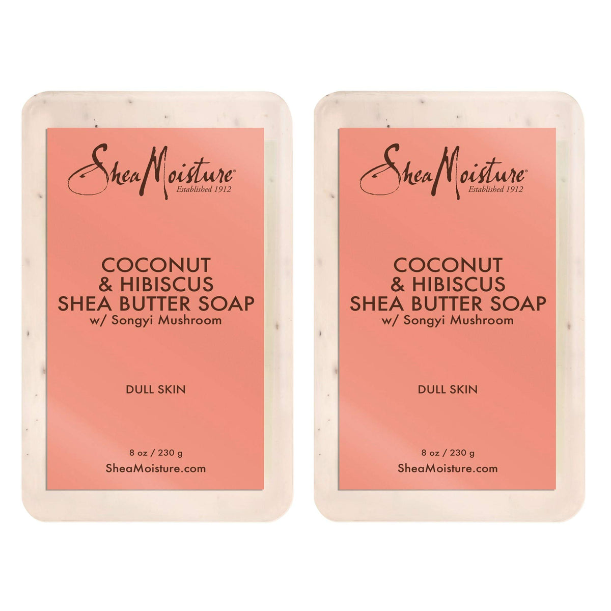 Shea Moisture Soap 8 Ounce Bar Coconut & Hibiscus Shea Butter (235ml) (2 Pack)