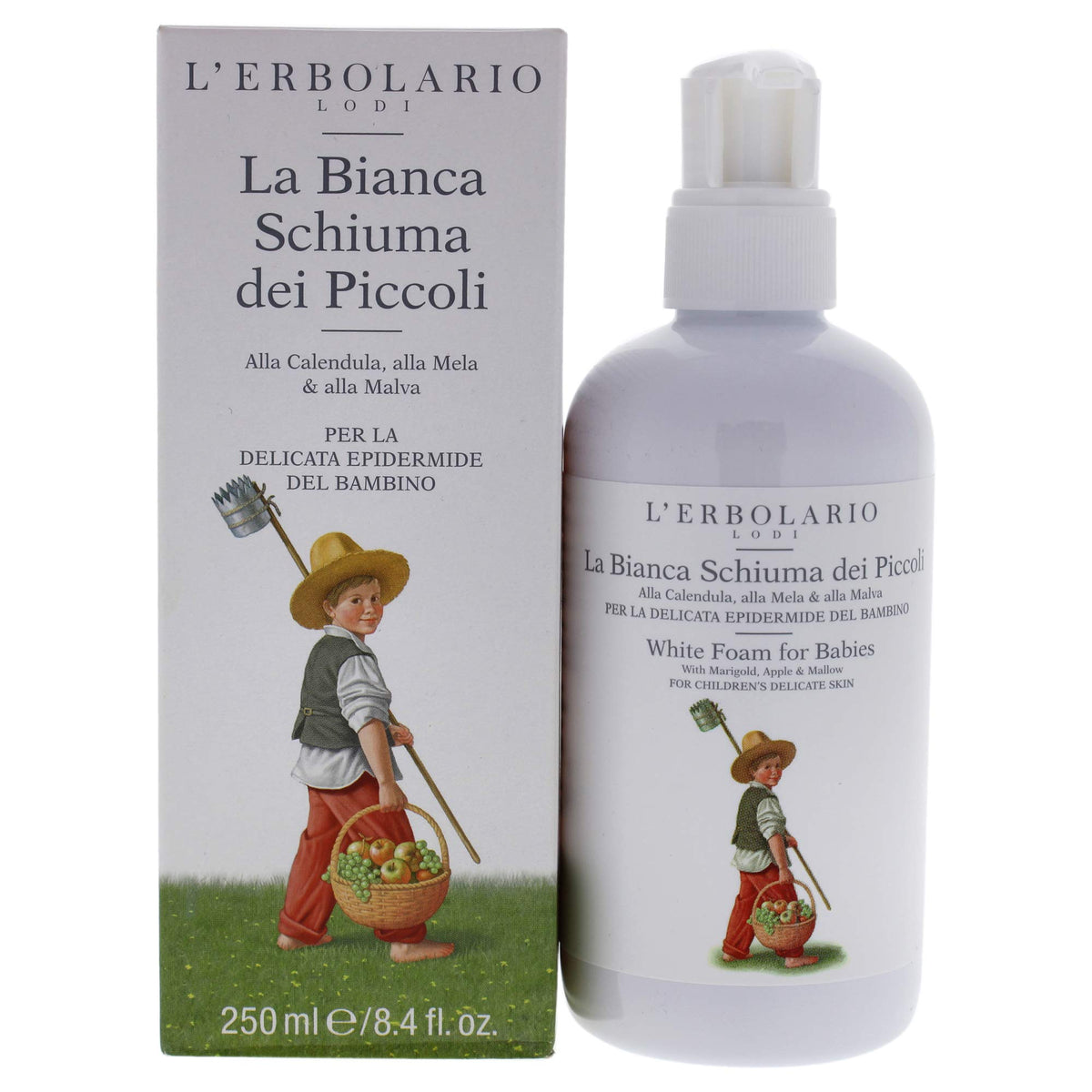 LErbolario White Foam For Babies  Excellent cleansing Properties  Ideal For The Sensitive Skin And Delicate Hair Of Little One