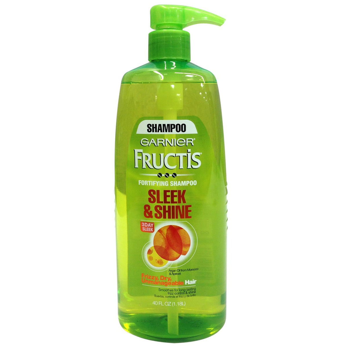 Garnier Fructis Sleek & Shine Shampoo Pump - 40 Oz For Smooth, Frizz-Free Hair