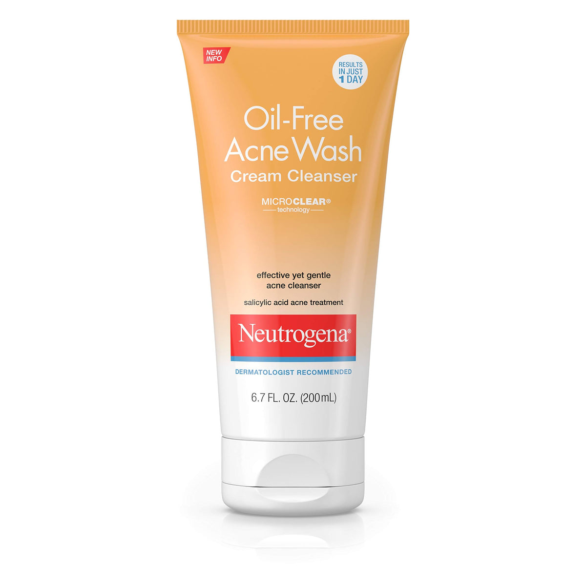 Neutrogena Oil-Free Acne Face Wash With Salicylic Acid, 6.7 Fl. Oz, Non-Comedogenic