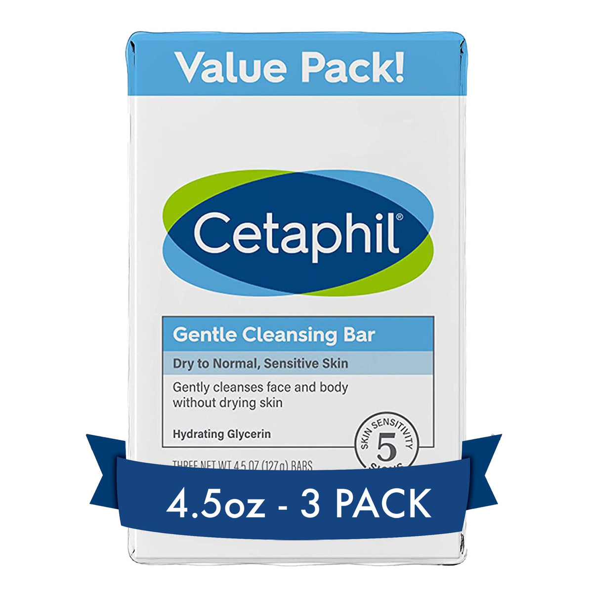 Cetaphil Gentle Cleansing Bar, 4.5 Oz (Pack Of 3) - Nourishing For Dry, Sensitive Skin