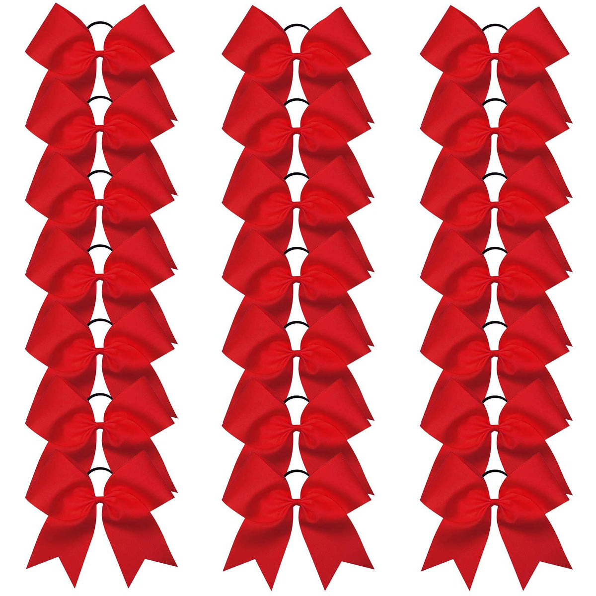 OAOLEER 21PCS Red Jumbo Cheer Bows with Ponytail Holder for Cheerleading Teen Girls