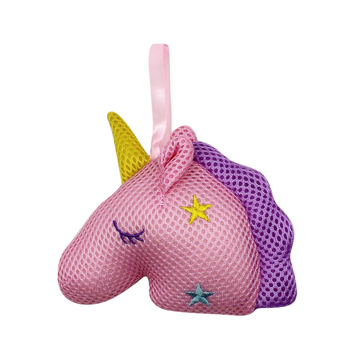 Suillty Unicorn Bath Sponge Pouf - Eco-Friendly Mesh Exfoliating Shower Ball (Pink)