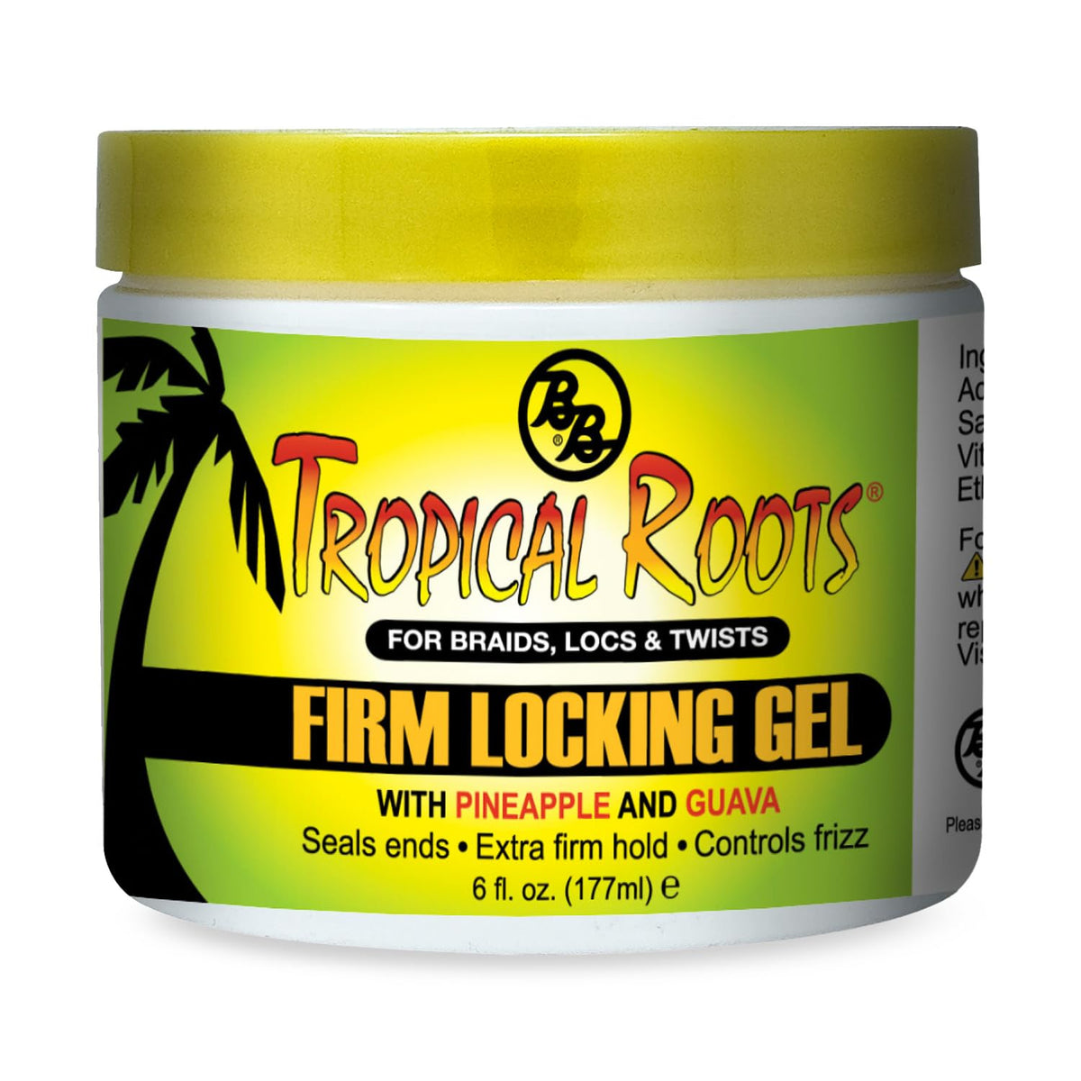 Bronner Bros Tropical Roots Firm Locking Gel - Strong Hold, Non-Flaking, 6Oz For Braids & Locs