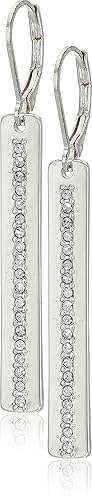 Nine West Silver-Tone Crystal Linear Earrings - Elegant Glass Jewelry For Women