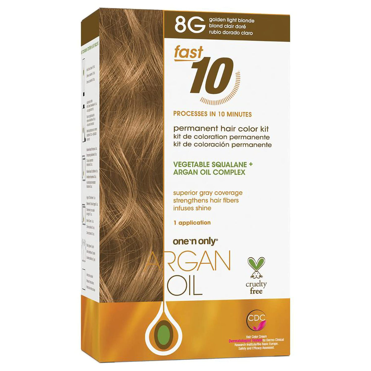 One n Only Argan Oil Fast 10 Permanent Hair Color Kit 8G Golden Light Blonde  Gray Hair Coverage in 10 Minutes  Helps Maintain 