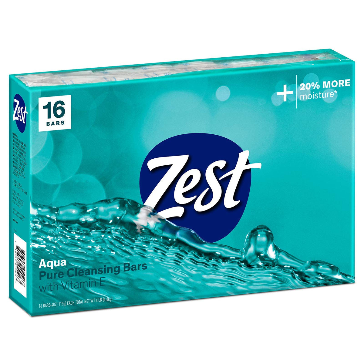 Zest Invigorating Aqua Bar Soap  16 Bars  Refreshing Rich Lather Rinses Your Body clean and Leaves You Feeling Moisturized wit