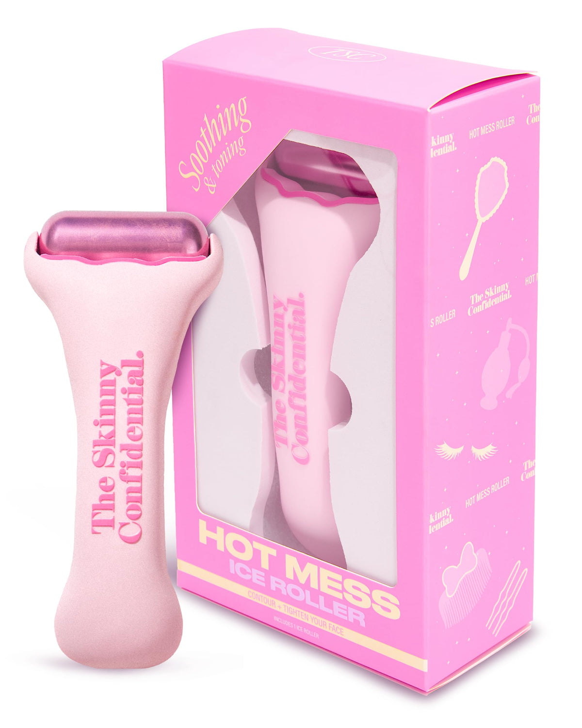 The Skinny Confidential Hot Mess Ice Roller - Facial Skincare Tool For De-Puffing & Contouring