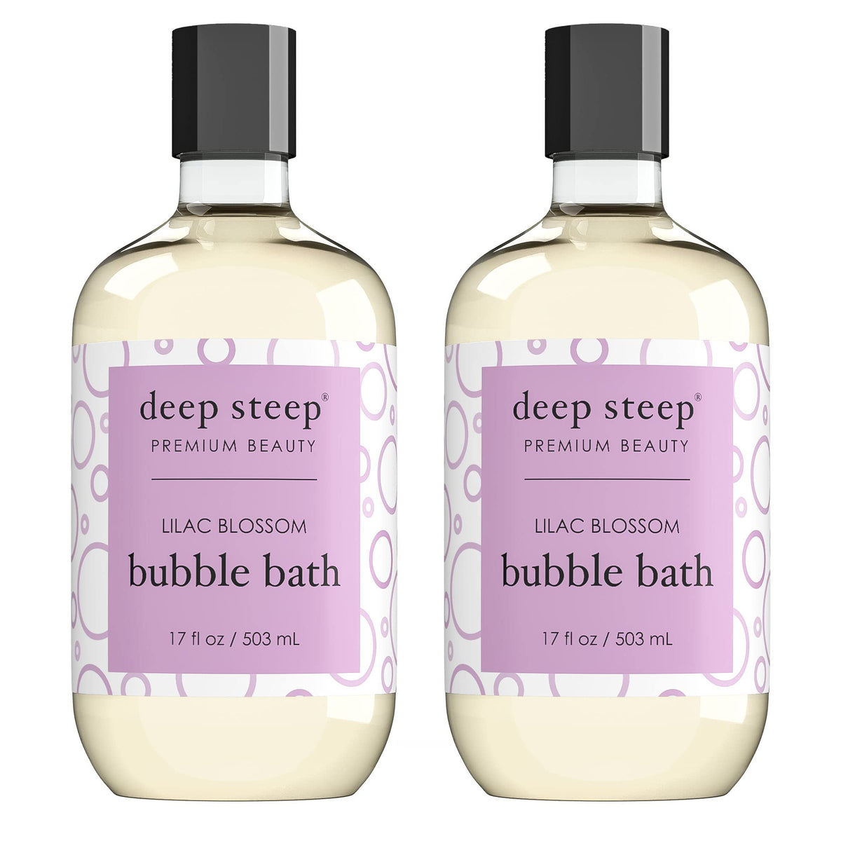 Deep Steep Bubble Bath, Lilac Blossom, 17 Fl Oz (Pack Of 2) - Luxurious Soothing Bath Experience