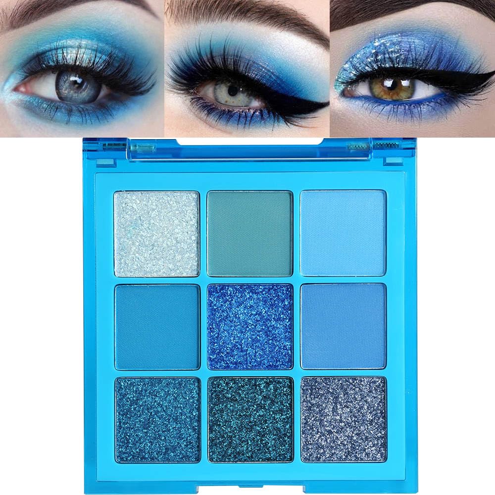 Evpct 9 Colors Eye Shadow Palette - Waterproof, Highly Pigmented Matte & Glitter For Daily Party Use