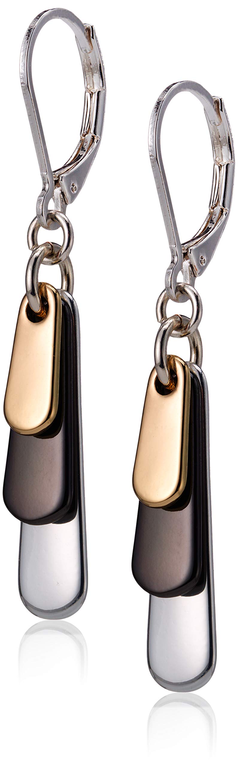 Nine West Tri-Tone Shaky Drop Earrings In Multi - Stylish Metal Motion Jewelry