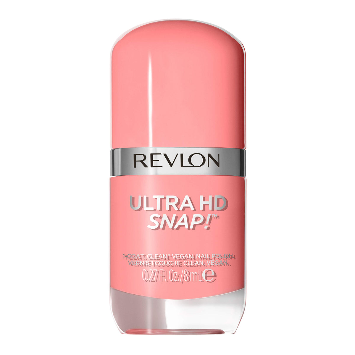 Revlon Ultra Hd Snap Nail Polish, Vegan, No Base/Top Coat, 027 Think Pink, 0.27 Fl Oz