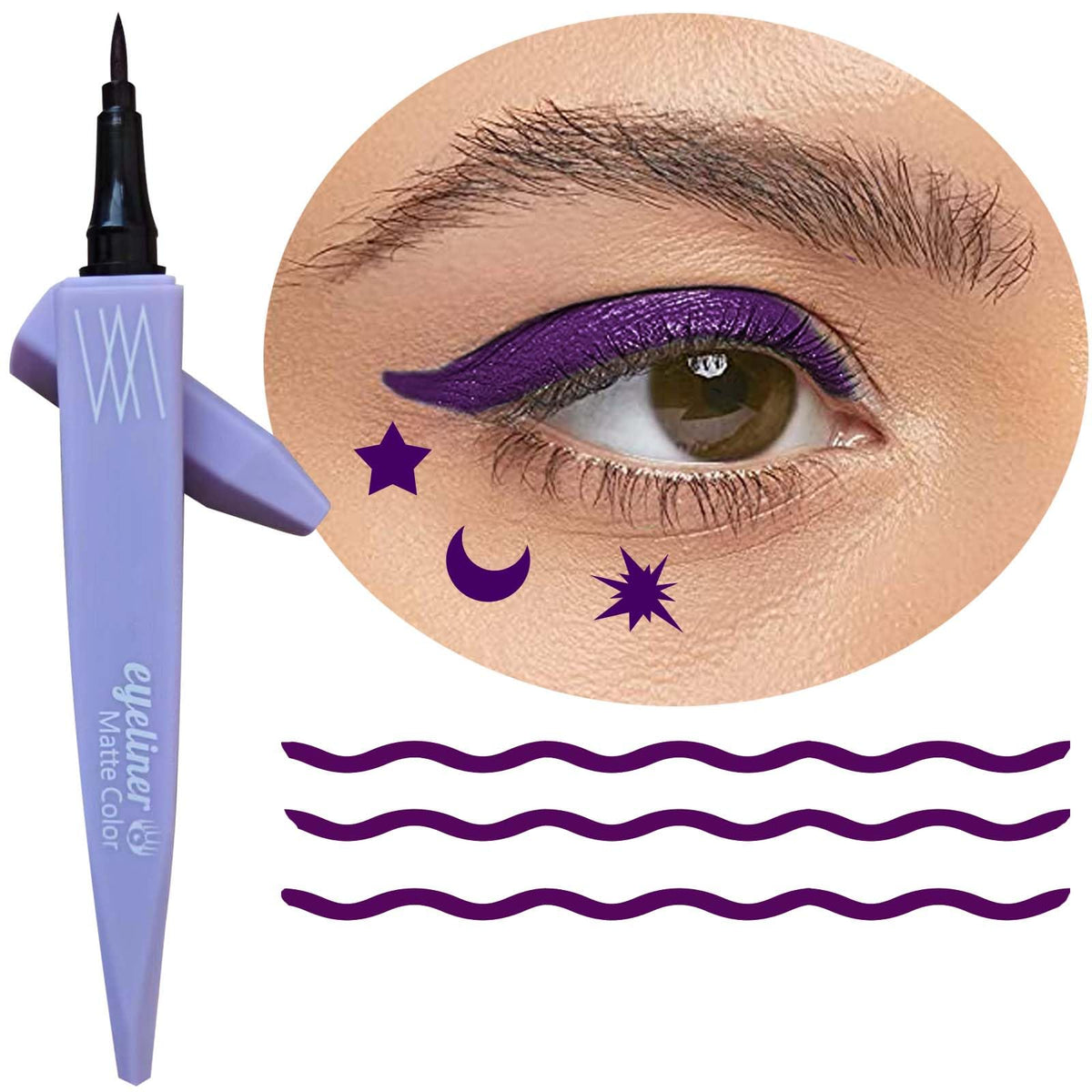 Twlbxmg Purple Eyeliner Pencil - Waterproof, Quick Drying, Smudgeproof, Long Lasting, Ultra-Fine Tip