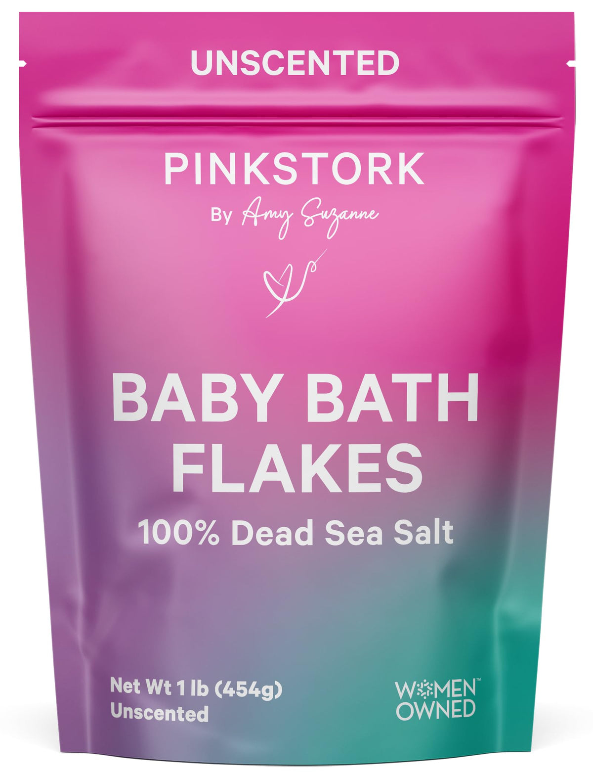 Pink Stork Baby Bath Flakes, Calming Magnesium Bath Salts For Infants, 16 Oz