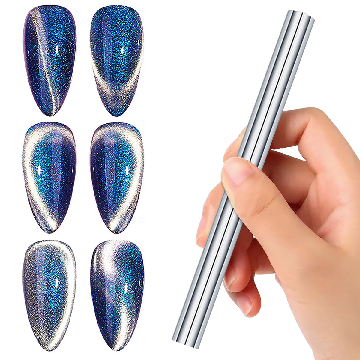 Silpecwee Nail Magnet For Cat Eye Gel Polish - Strong Acrylic Wand For Diy Nail Art