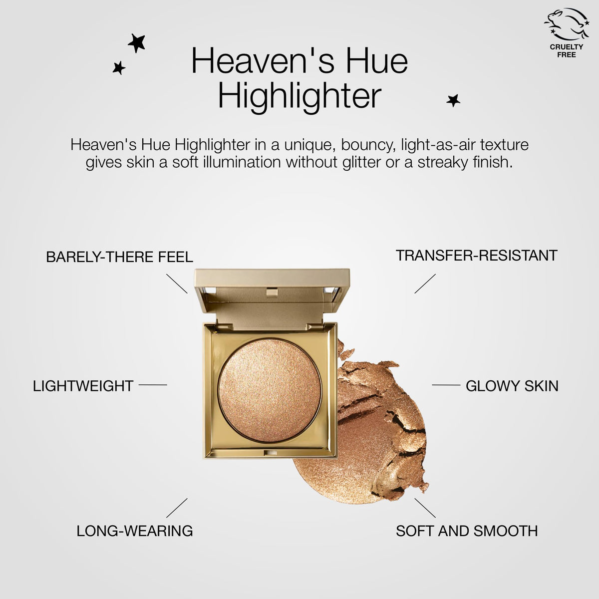 Stila Heaven'S Hue Highlighter - Lightweight Bronze Glow, Bouncy Texture, 0.35 Oz, Transfer-Resistant