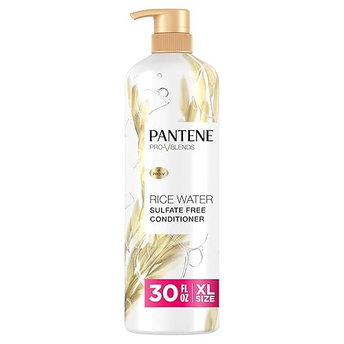 Pantene Conditioner With Rice Water, 30 Fl Oz - Volumizing, Vitamin B5 For Natural Hair Growth