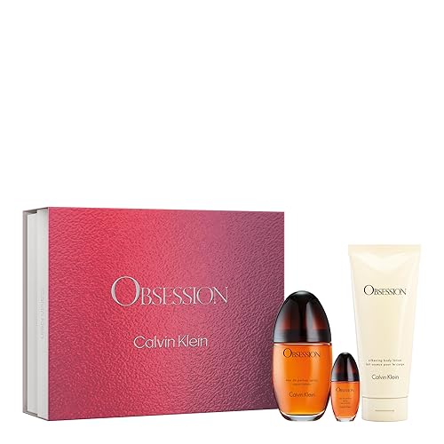 Calvin Klein Obsession Eau De Parfum For Women - Ambery, Long Lasting, 3 Piece Set