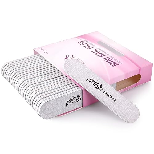 Pana 25Pcs Mini Zebra Nail Files 180/240 Grit - Washable Emery Board Manicure Set