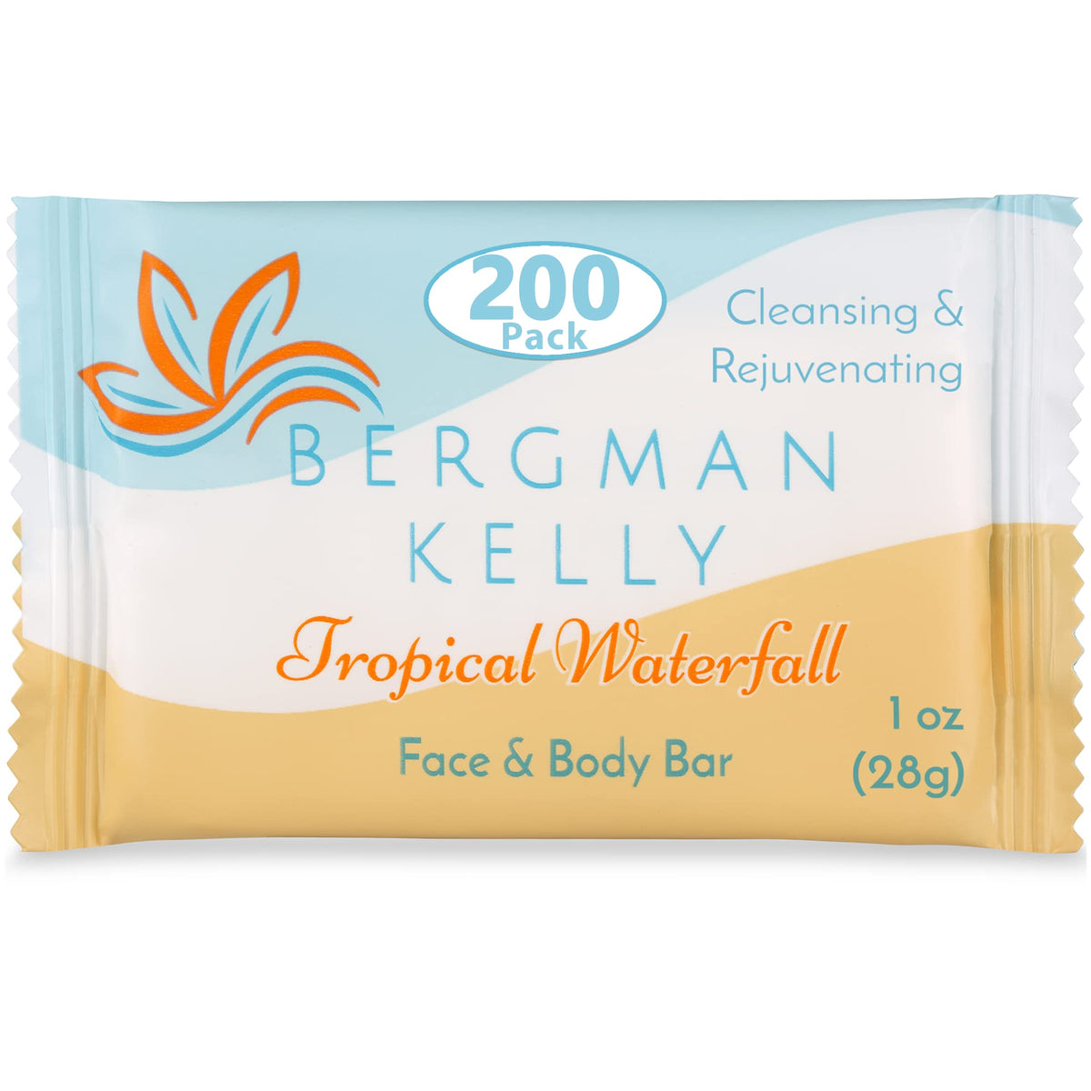 Bergman Kelly Tropical Waterfall Hotel Soap Bars, 1 Oz, 200 Pack - Luxury Travel Amenities