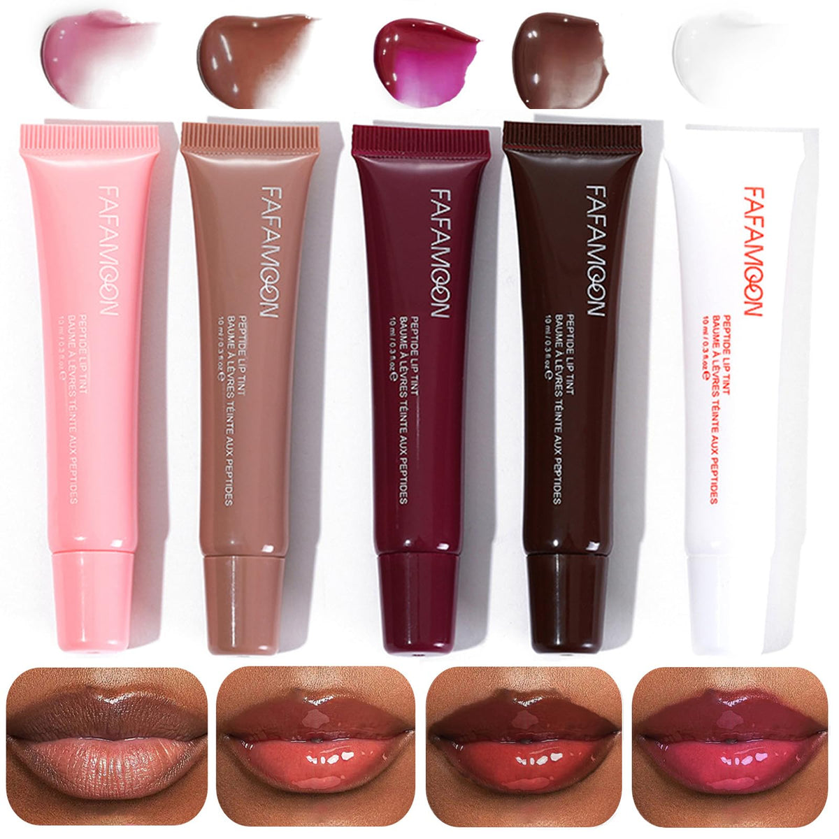 Denestup Lip Jam Hydrating Gloss Set | 5 Nude Glitter Plumping Lip Glosses For Women