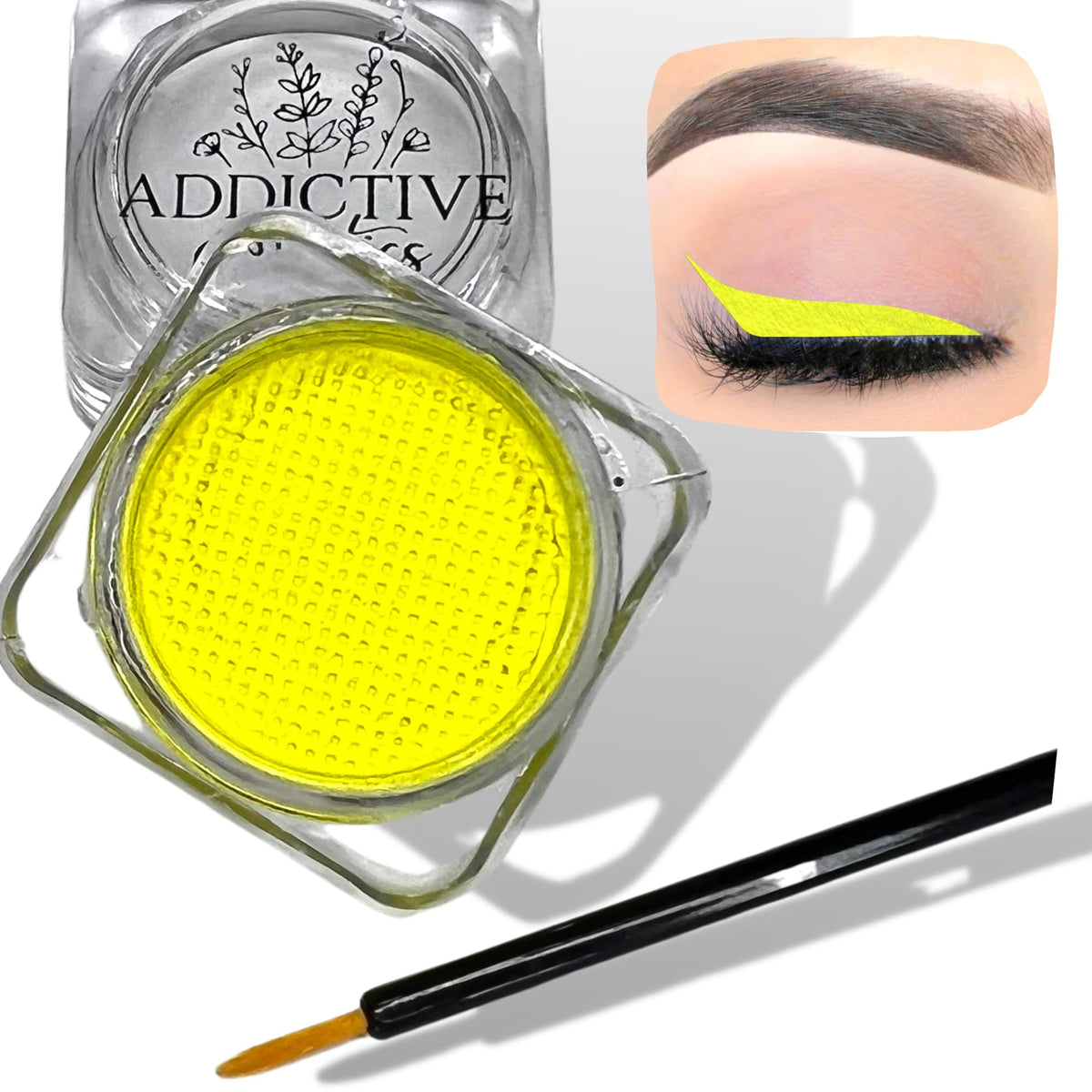 Addictive Cosmetics Bright Yellow Cake Eyeliner - Water Activated, Long-Lasting, Vegan, Smudge Resistant