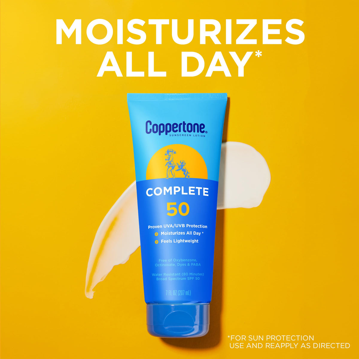 Coppertone Complete Sunscreen Lotion SPF 50, 7 Oz - Broad Spectrum Protection, Water Resistant