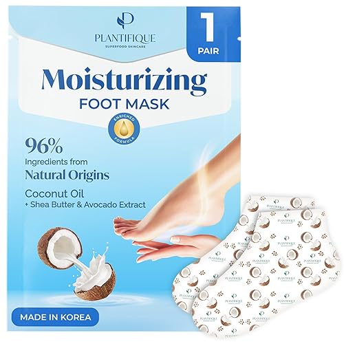 Plantifique Korean Foot Mask - Moisturizing Socks For Dry, Cracked Feet - Hydrating Foot Spa