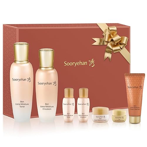 Sooryehan Christmas Gift Set - Extra Moisture Korean Skin Care: Toner, Lotion, Foam, Eye Cream