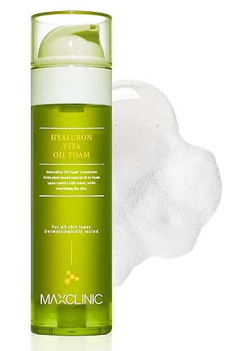 Maxclinic Hyaluron Vita Cleansing Oil Foam | Hydrating Face Wash For Dry Sensitive Skin, 3.88 Oz