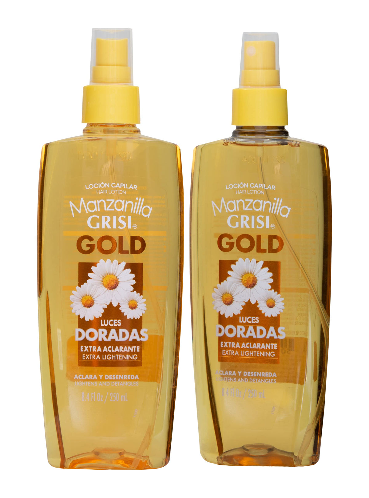 Manzanilla Grisi Hair Lotion Gold, Chamomile Extract, 2-Pack of 8.4 FL Oz Spray Bottles